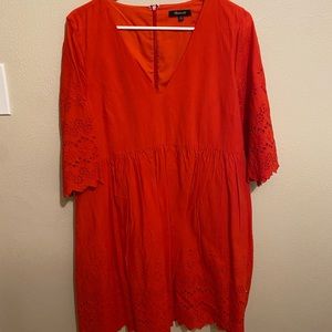 Red Eyelet Madewell Dress